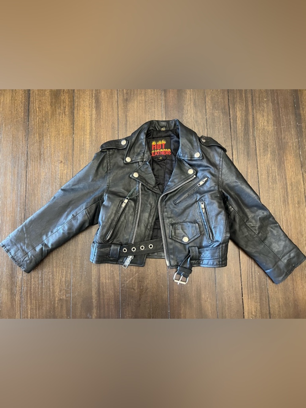 Hot Leathers Kids Black Leather Moto Jacket